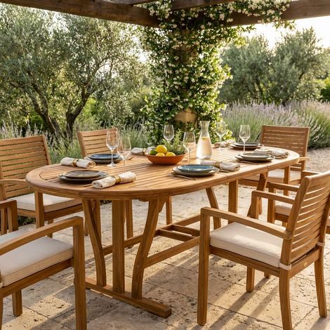 TURRIS - tavolo da giardino allungabile in legno massiccio di acacia (1/5)