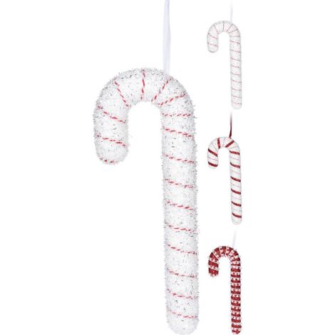 OSE – Suspension sucre d'orge de Noël 34 cm – Décoration traditionnelle avec reflets argentés – Pour sapin et intérieur – Réutilisable