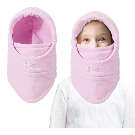 Kinder Sturmhaube Thermo Fleece winddicht verstellbar 4-9 Jahre Hellrosa (1/5)