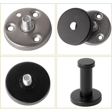 MINKUROW Perchero, Bcc Gancho De Pared De 2 Piezas, Perchero De Pared Para Colgar Ropa, Baño, Cocina, Dormitorio, Sala De Estar - Negro, Sin Perforación (1/2)