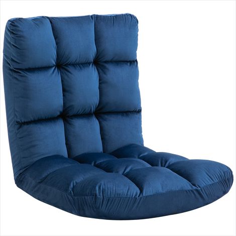 Canapé Fauteuil convertible 90-180° en flanelle bleu roi 1 place (1/5)