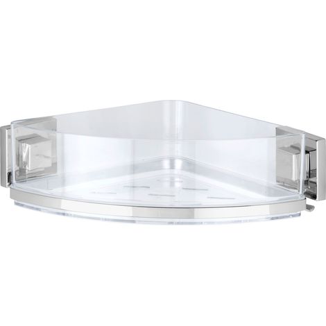Wenko – Étagère d'angle douche Vacuum-Loc® repositionnable – Acier inox brillant – Fixation sans perçage – Dimensions 28x8,5x19,5 cm