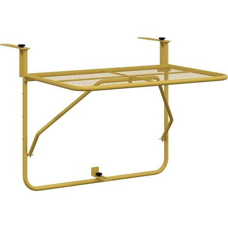 vidaXL Mesa de balcón acero dorado 60x40 cm (1/2)