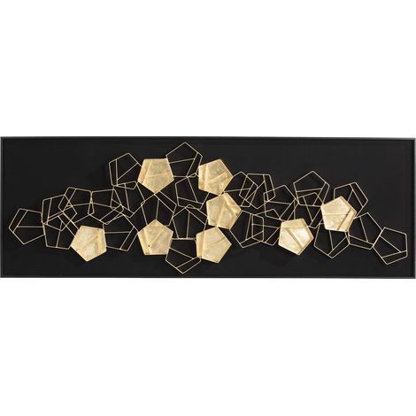 Cuadro 180X6X60 Madera Negro/Metal Dorado (1/3)