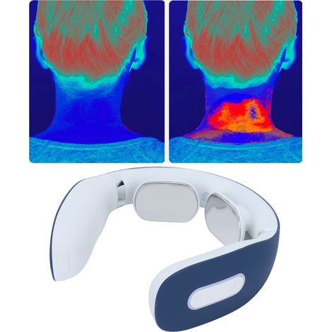 Appareil de massage de la nuque rechargeable par USB, mini-appareil intelligent holographique à impulsions pour les épaules, bleu (1/5)