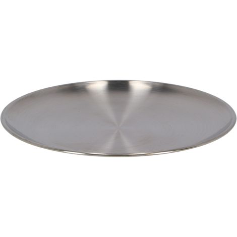 Assiette ronde en inox - Argenté - D 22,9 cm - Livraison gratuite (1/3)