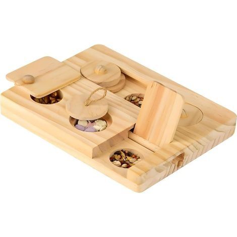 Ensemble d'Accessoires pour Hamster - Mangeoire et Jouets en Bois 6 en 1 pour Petits Animaux - Adapté aux Lapins, Chinchillas et Hamsters (1/5)