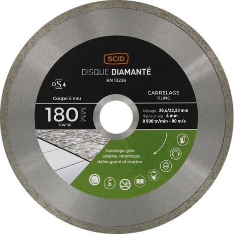 Disco de gres cerámico y azulejo 180 25,4
