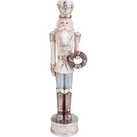 Statuetta soldato schiaccianoci con corona in resina per decorazioni natalizie (1/3)