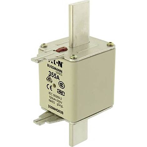 Inserto fusibile Eaton, Bassa tensione, 355 A, CA 500 V, 120 kA, NH03, gL/gG, IEC, Doppio contrassegno, Linguetta di presa sotto tensione, 355NHG03B
