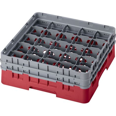 Casiers de lavage - Haut max 13.3 cm - 50 x 50 x 18.4 cm - Groseille - Lot de 4 - Cambro