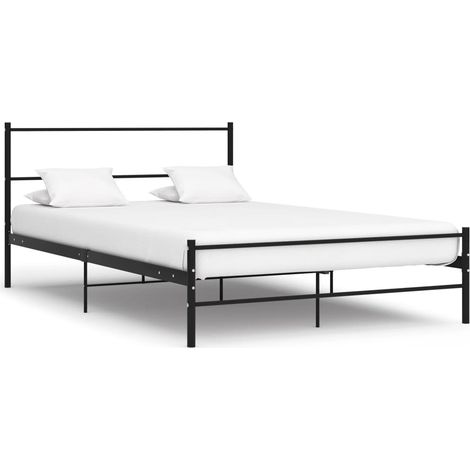 Lit métal noir Binder 140x200 cm (1/5)