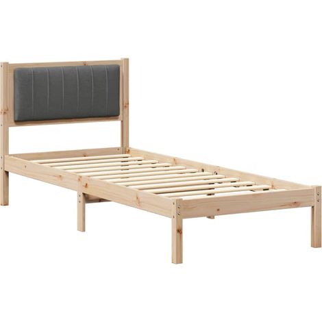 Maison Exclusive - Letto con Testiera Rivestita Grigio scuro 75 x 190 cm