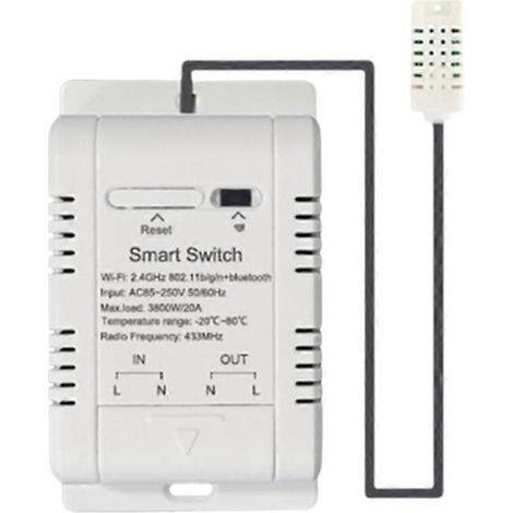 Tuya WiFi 20A Smart-Thermostat mit integriertem Temperatur- und Feuchtigkeitsschalter, kompatibel mit Alexa-Sprachsteuerung. (1/5)