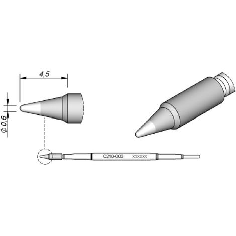 Cartouche conique 0,6 JBC C210003 Pour les soudeurs T210