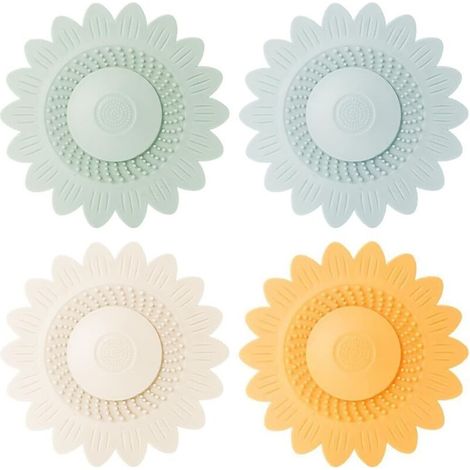 4-teiliges Set universeller Badewannen-, Waschbecken-, Badewannen- und Duschabflussstopfen aus Silikon für Badewanne, Waschbecken, Küche und Badezimmer (4 Farben) (1/5)