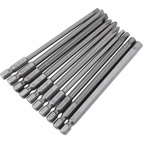 10pcs Embouts de Tournevis Hexagonal Magnétique en Acier Allié 1/4 Pouce Embouts de Tournevis Cruciformes (1/5)