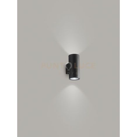 QUARONDO Applique 2 luci tondo alluminio per esterni colore grafite doppia emissione attacco GU10