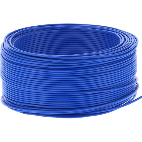 Câble électrique souple BV-1x1 en cuivre rouge isolé PVC, 7 conducteurs, 100 m / 328,1 pi, AC300 V, bleu (1/5)