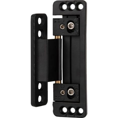Set of 2 adjustable concealed door hinges - Ultra-thin hidden door hinges - Zinc alloy - Black - Powder coated - Modern (1/5)