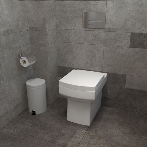 AICA Bathroom Back To Wall Toilet Soft Close Seat Ceramic Modern Square WC