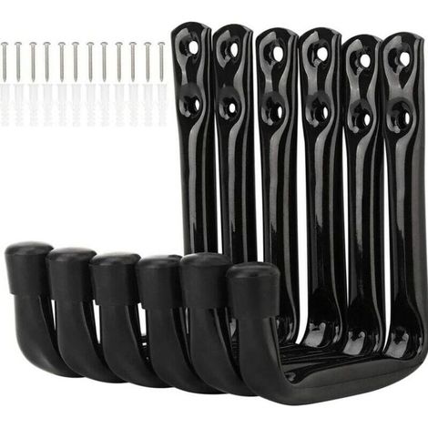 6 Pack Bike Wall Hooks, Heavy Duty Garage Storage Hooks with Screws (1/5)