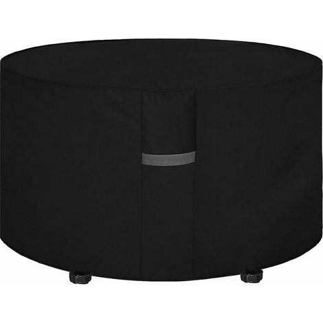 royaluxe - Housse Table de Jardin avec Grilles D’aération, Imperméable, Coupe-Vent, Anti-UV, Résistant à la Déchirure, Robuste Tissu Oxford 210D Housse de Protection pour Salon, Ronde (128x71cm) - Noi (1/5)