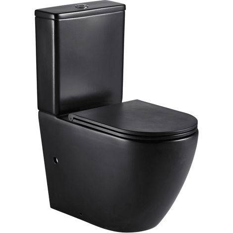 AQUORE 387040 GÉNOVA Pack Inodoro BTW Compacto Negro mate - ref: 387040 (1/5)