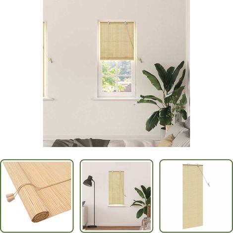 Store latéral - Store enrouleur avec des rideaux Nature 60 x 160 cm Bambou (1/5)