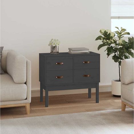 Armoire console-Meuble de rangement Gris 90x40x78 cm Bois de pin solide 188082 (1/5)