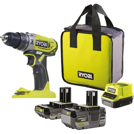 Perceuse-visseuse à percussion sans fil 18Volts ONE+ avec 1 batterie Lithium+ 2,0 Ah & 1 batterie Lithium+ 4,0 Ah - R18PD2-242S (1/5)