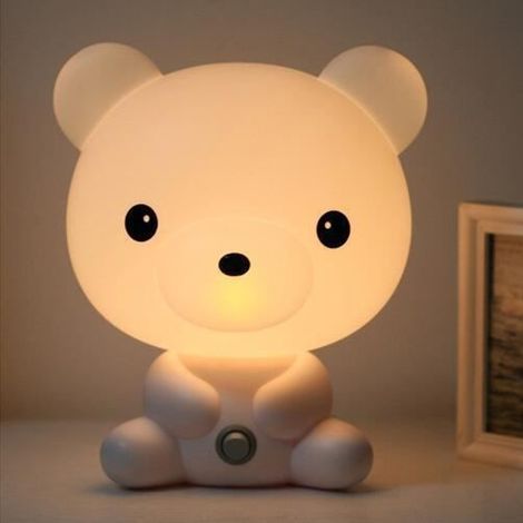 Veilleuse BéBé Portable Lampe de Nuit Chevet Table Lumière BéBé Chambre Ours Lampe (1/4)