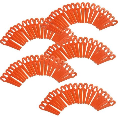 Lot de 100 lames de rechange Longueur 83mm en Plastique Souple Orange pour Coupe Bordure Florabest FRTA IAN LIDL (1/5)