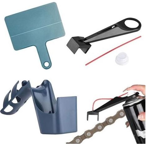 Outil de nettoyage de chaîne de vélo Accessoires de tronçonneuse Déflecteur d'huile pour pièces de sports motorisés Outils de nettoyage et d'entretien de chaîne Kit de nettoyage de vélo (1/5)