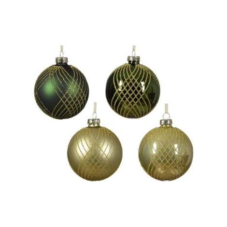 SFERA NATALIZIA 8CM VERDE PISTACCHIO IN VETRO