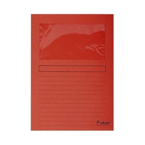 EXACOMPTA Paq.25 subcarpetas con ventana 120g 22x31cm rojo