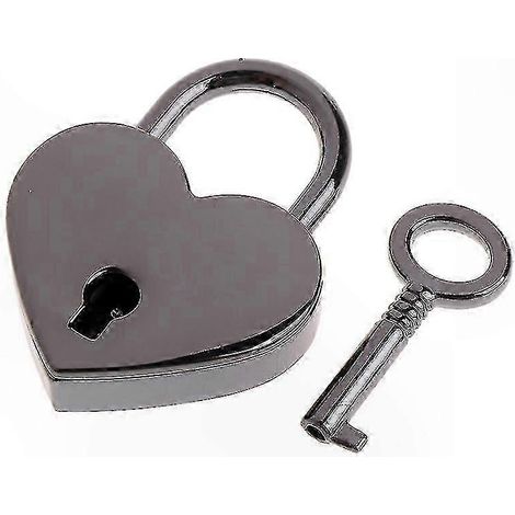 Cadenas vintage en forme de cœur avec clé, idéal pour décorer boîtes à bijoux, cadeau romantique pour amoureux, lot de serrures rétro (1/5)