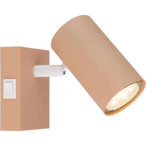 Spot mural applique spot spot lampe de salon orientable pêche H 10 cm