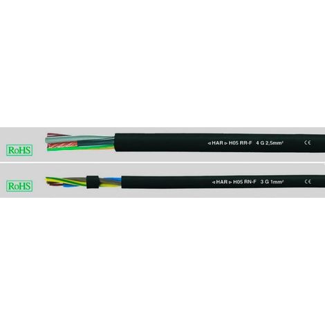 Helukabel 36001 cable negro 2 x 0,75 mm² 50 m