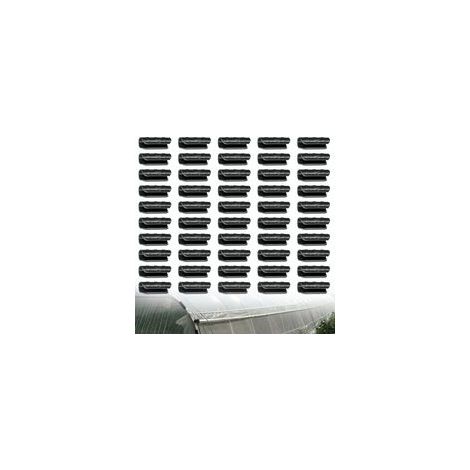 Pinces Serre pour tuyaux, pinces de fixation pour bâches, films plastiques, plantes et serres – Lot de 50, diamètre 20 mm (1/5)