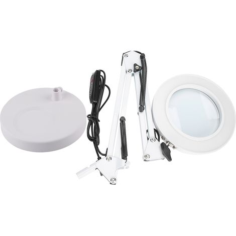 Lampe loupe 5X avec puces LED et interface USB, température de couleur 3000-6500K, idéale pour la manucure et le tatouage. (1/5)