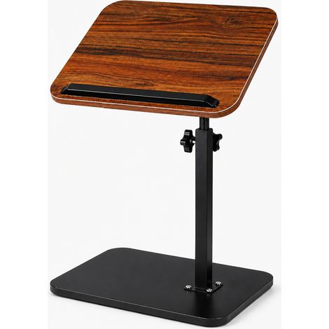 Table d’appoint réglable 40x30 cm, plateau inclinable effet bois, table canapé pour ordinateur portable, lit et salon (1/5)
