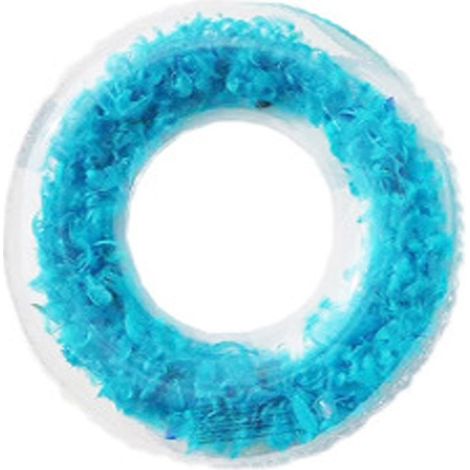 Transparenter, aufblasbarer Schwimmring – Dickes PVC – Mit Pailletten und Federn – Für Freibäder – 1 Stück (1/5)