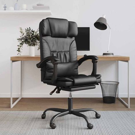 Chaise de bureau inclinable Fauteuil gamer - Chaise d'ordinateur Noir Similicuir BonneVie-78272 (1/5)