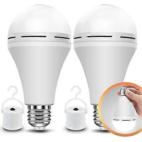 Ampoules rechargeables Neporal, ampoule de secours alimentée par batterie, 15 W équivalent à 80 W, 6000 K, 1200 mAh, lampe de camping de secours.-AquaForge (1/4)