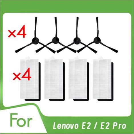 Brosse Latérale - Filtre - Pour Aspirateur Robot - Compatible Lenovo E2 E2 Pro - 4 Pièces Chaque (1/5)
