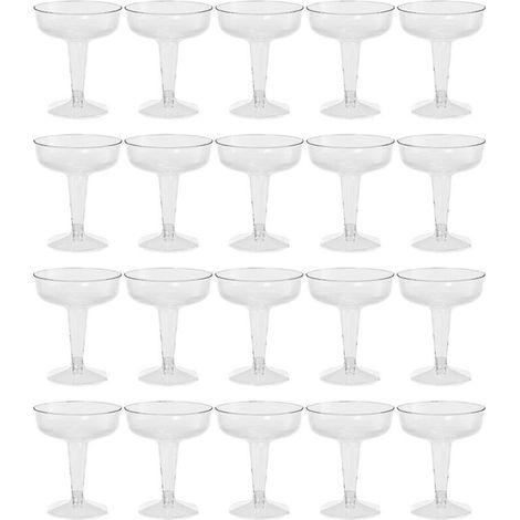 Crea – Lot de 20 flûtes à champagne en plastique transparent – Conception ergonomique pour confort – Parfaites pour événements festifs – Réutilisables (1/5)