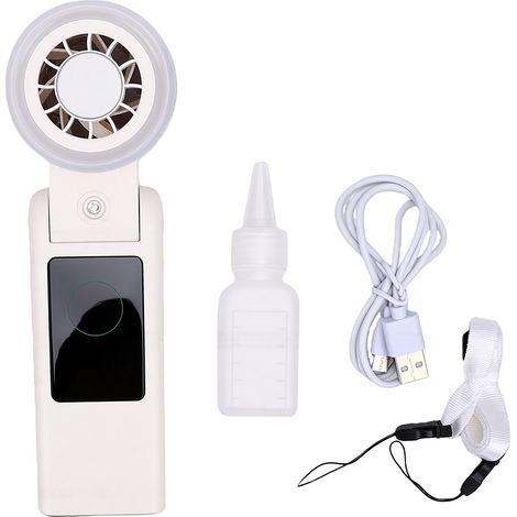 Ventilateur portable pliable et silencieux, mini ventilateur de poche personnel avec brumisateur rafraîchissant pour la maison et les voyages (blanc) (1/5)