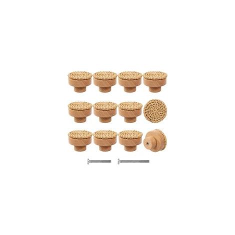 Tiradores para muebles, pomos para tocadores: pomos de madera de haya resistentes para cajones, tiradores decorativos tejidos a mano para armarios y muebles. — Crezuo