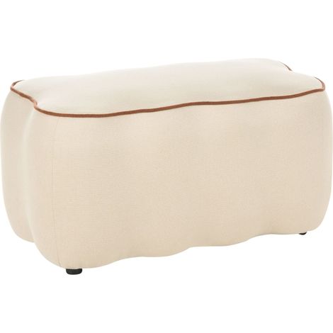 Bench Light Beige Fabric Upholstery Rectangular 69 x 38 Footstool Accent Decoration Living Room Bedroom JUNO (1/5)